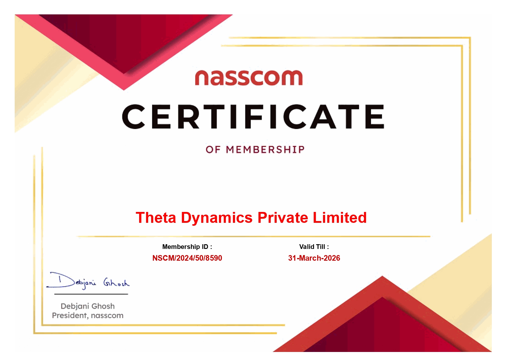 NASSCOM Certificate